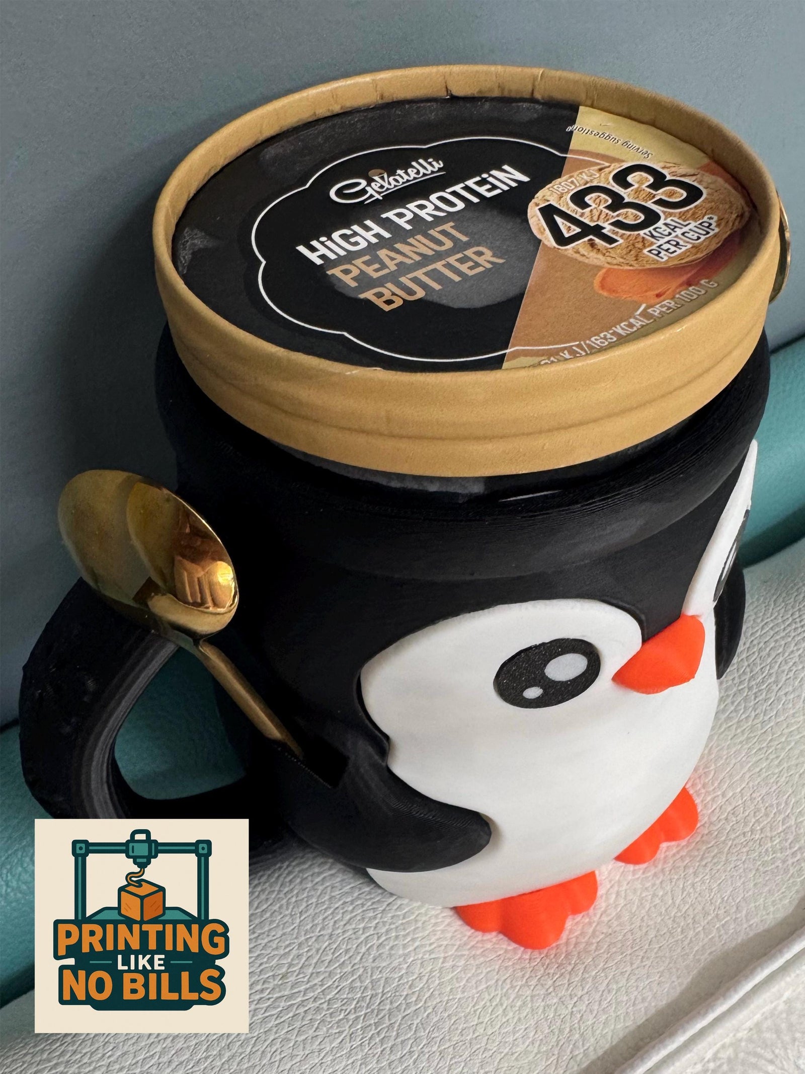 Penguin Ice-cream Pint & Spoons Holder