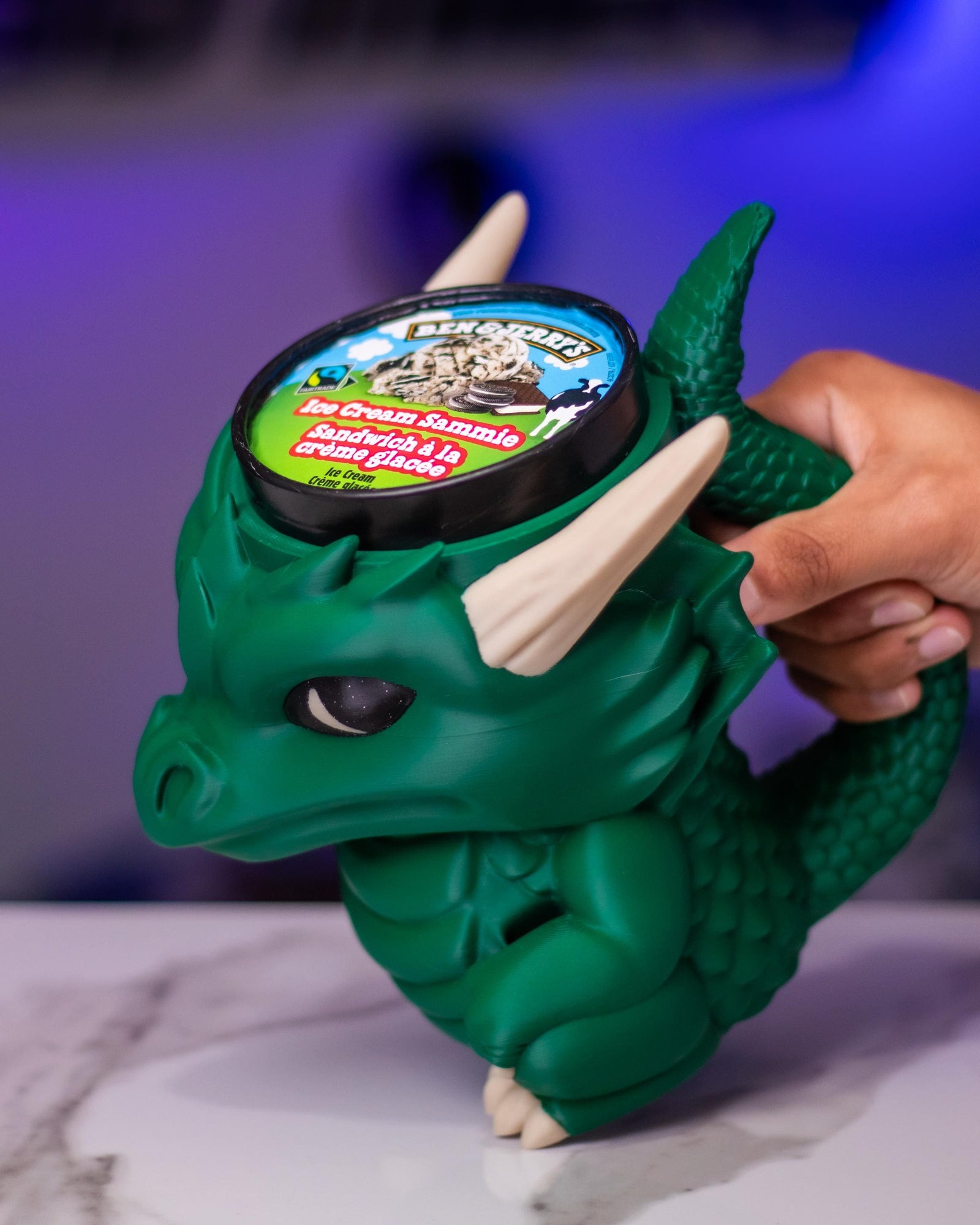 Dragon Ice-cream Pint & Spoons Holder
